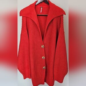 Free People Swim Too Deep Oversized Button-Up Cardigan